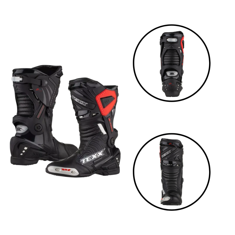 BOTA ESPORTIVA P/ MOTOCICLISTA TEXX PISTA PRETA E CINZA TAM 43