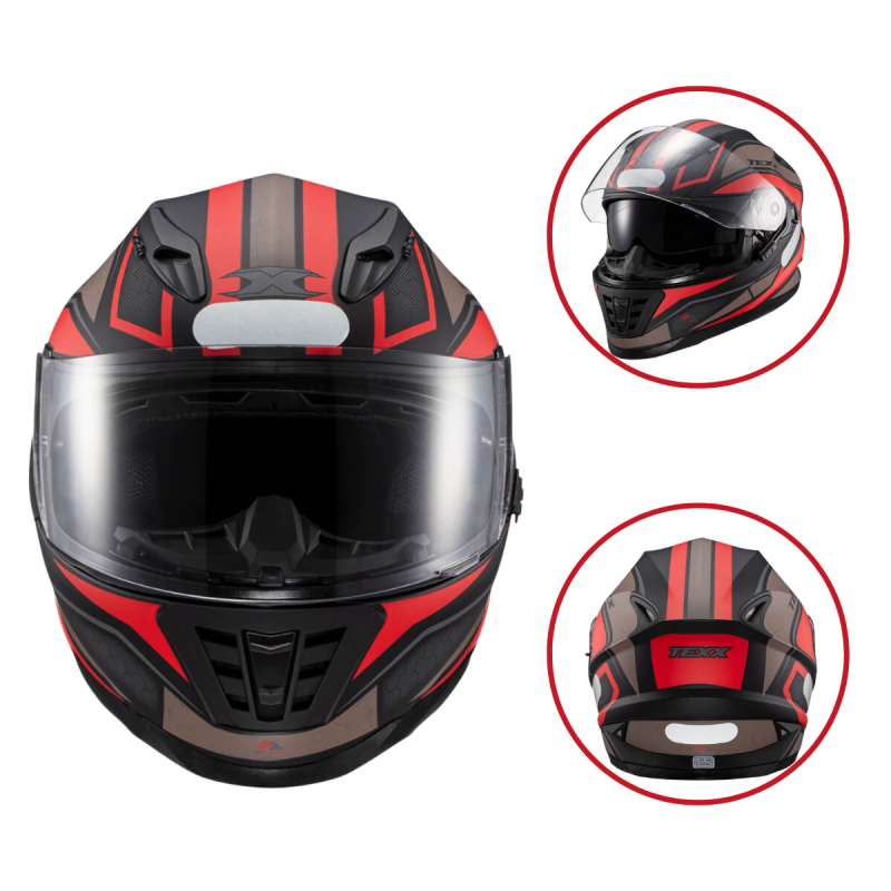 CAPACETE TEXX WING BROKER FECHADO VERMELHO (TAM 56)