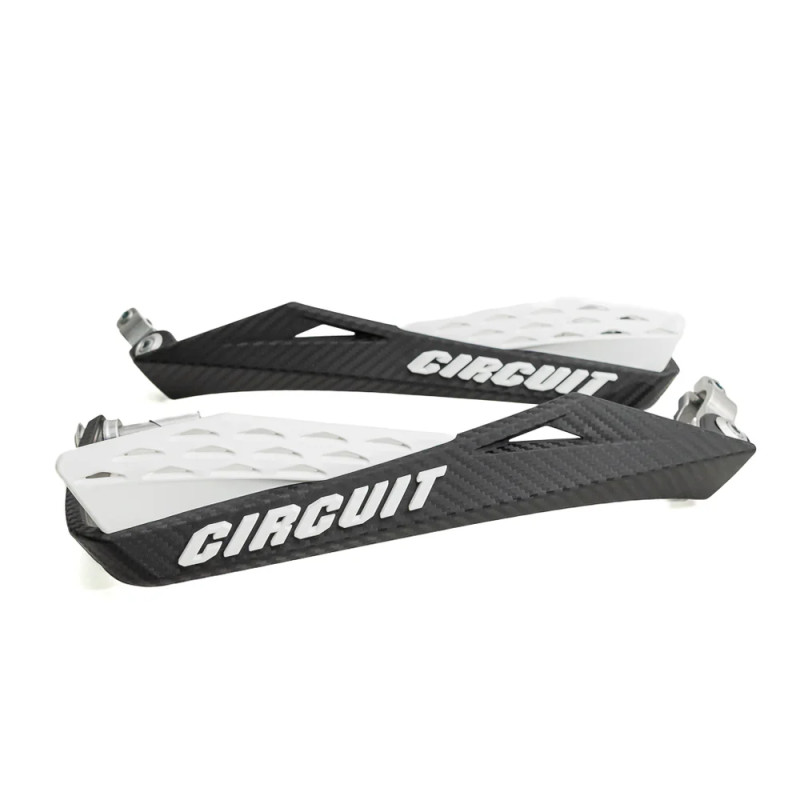 PROTETOR DE MÃO CIRCUIT - FENIX CARBON - PRETO E BRANCO - MODELO UNIVERSAL - YAMAHA LANDER 250 2007 A 2024; HONDA BROS 150 2004 A 2014