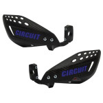 PROTETOR DE MÃO CIRCUIT - VECTOR - HASTE DE NYLON - CARBONO COM AZUL - MODELO UNIVERSAL P/ TODO TIPO DE MOTO