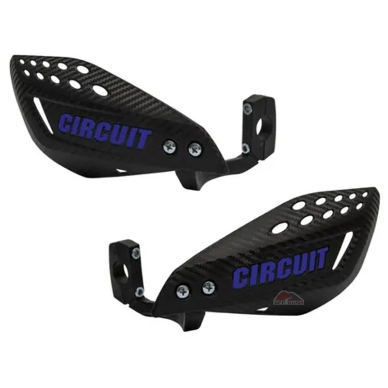 PROTETOR DE MÃO CIRCUIT - VECTOR - HASTE DE NYLON - CARBONO COM AZUL - MODELO UNIVERSAL P/ TODO TIPO DE MOTO