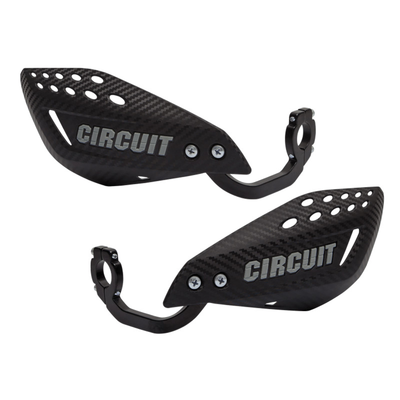 PROTETOR DE MÃO CIRCUIT - VECTOR - HASTE DE NYLON - CARBONO COM CINZA - MODELO UNIVERSAL P/ TODO TIPO DE MOTO