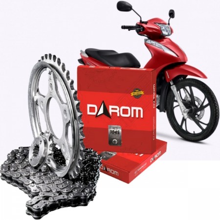 KIT TRANSMISSÃO DAROM HONDA BIZ 125 (05-22) 