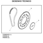 KIT TRANSMISSÃO DAROM HONDA CB 250 TWISTER (15-21) (520HX104LX41TX13T)