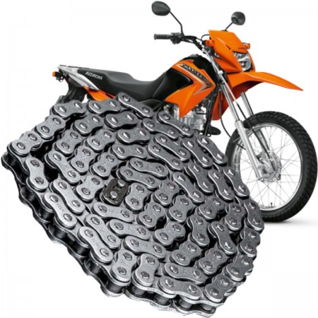 CORRENTE TRANSMISSÃO DAROM 428HX130L HONDA NXR 125 BROS (13-15), NXR 150 (03-15)