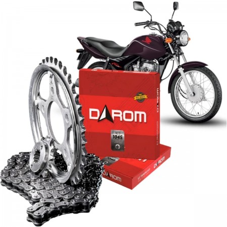 KIT TRANSMISSÃO DAROM COM RETENTOR HONDA CG 125 (00-08) - (428HX116LX44TX14T)