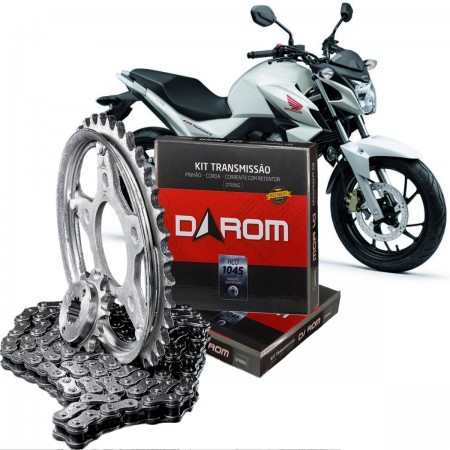 KIT TRANSMISSÃO DAROM C/ RETENTOR HONDA CB 250 TWISTER (01-08) (520HPOX110LX40TX13T) 