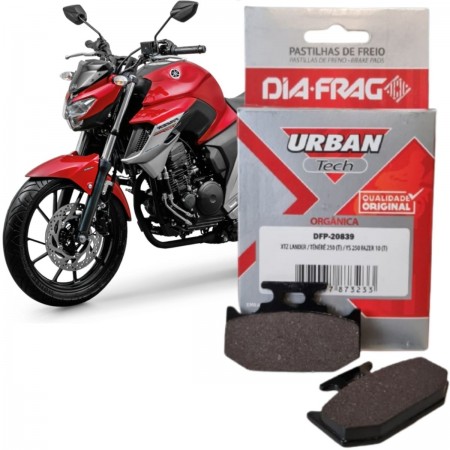 PASTILHA DE FREIO - DIAFRAG - URBAN TECH - ORGÂNICA - (T) XTZ 250 LANDER,  XTZ 250 TÉNÉRÉ, YS 250 FAZER, WR 125/200/250