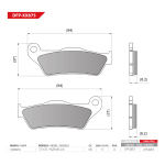 PASTILHA DE FREIO - DIAFRAG - URBAN TECH - ORGÂNICA - (D) YAMAHA FZ16/ BAJAJ ROUSER 200