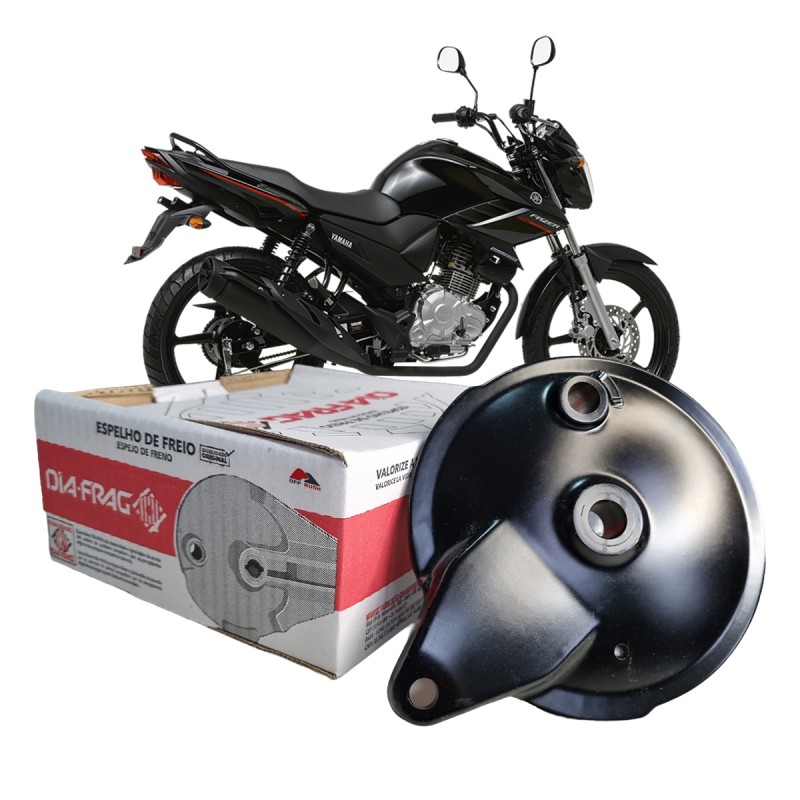 ESPELHO DE FREIO TRASEIRO PRETO - DIAFRAG - YAMAHA FAZER 250 (04-10); FAZER 150 (14~); YBR FACTOR 125 (14~); YBR FACTOR 150 (16~)