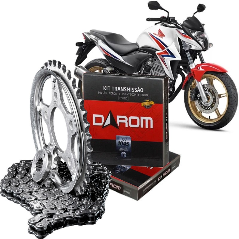 KIT TRANSMISSÃO DAROM C/ RETENTOR CB 300R (09-15) - (520HPOX110LX37TX13T)