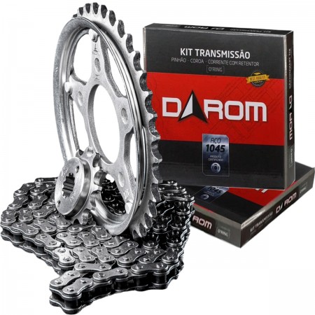 KIT TRANSMISSÃO DAROM C/ RETENTOR HONDA CG 150 (04-24) - (428HPOX118LX43TX16T)