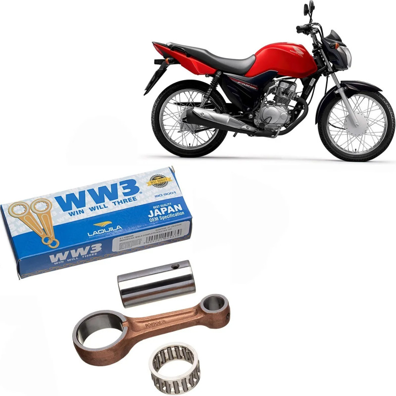 BIELA COMPLETA - WW3 - CG 125 (2009-2019), BROS 125 (2013-2015)