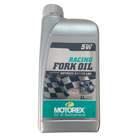 OLEO HIDRÁULICO DE SUSPENSÃO 100% SINTÉTICO MOTOREX RACING FORK OIL 5W 1 LITRO PARA MOTOS E BICICLETAS