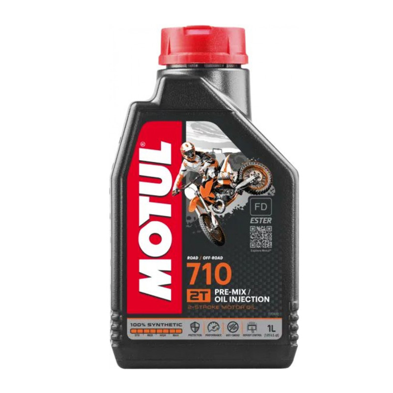 OLEO DE MOTOR 2 TEMPOS 2T MOTUL 710 100% SINTETICO - 1 LITRO