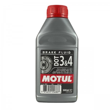 OLEO FLUIDO DE FREIO E EMBREAGEM - MOTUL - BRAKE FLUID DOT 3&4 - SINTETICO - 500ML