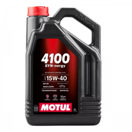 LUBRIFICANTE OLEO DE MOTOR - MOTUL - 4100 SYN-NERGY 15W40 - SEMI SINTÉTICO - 4 LITROS