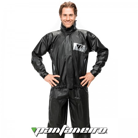 CONJUNTO CAPA DE CHUVA PRETO PVC PANTANEIRO - TAMANHO- P