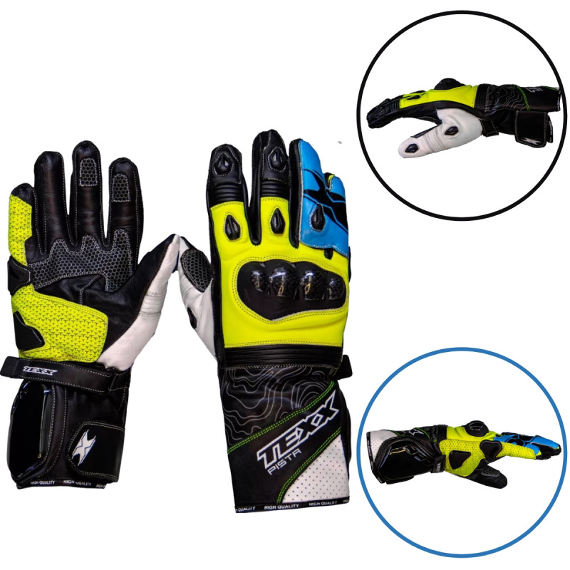 Luvas Texx Pista Azul E Verde    S