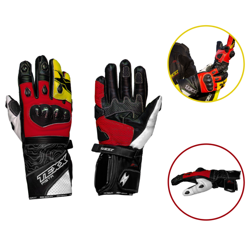 Luvas Texx Pista Vermelha E Amarela 4xl