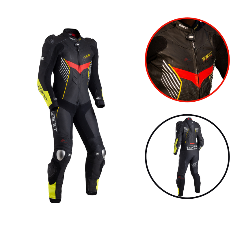 Macacao Texx 2 Pecas Pista Preto Amarelo E Vermelho   M - 50