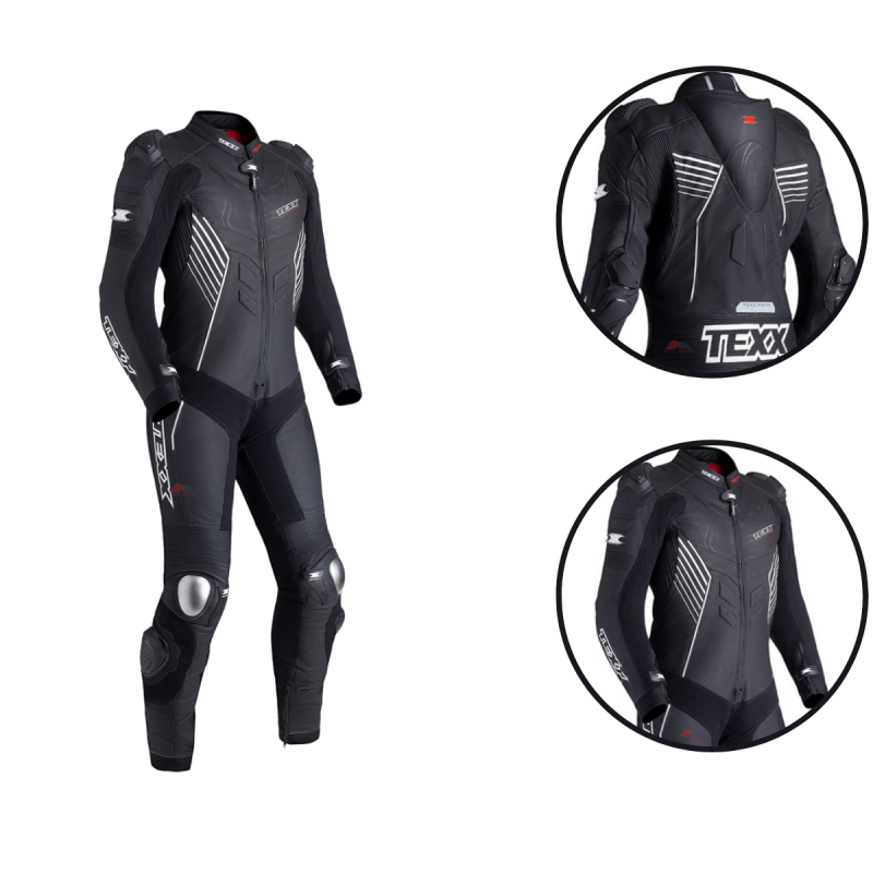 Macacao Texx 2 Pecas Pista Preto Cinza E Preto  Xl - 54