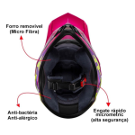 CAPACETE TEXX GROW CROSS MOTOCROSS TRILHA OFF ROAD ROSA (TAM 62)