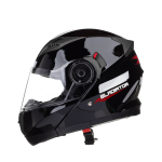 CAPACETE TEXX GLADIATOR ESCAMOTEÁVEL ARTICULADO PRETO BRILHANTE (TAM 58)