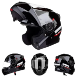CAPACETE TEXX GLADIATOR ESCAMOTEÁVEL ARTICULADO PRETO BRILHANTE (TAM 58)