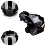 CAPACETE TEXX GLADIATOR ESCAMOTEÁVEL ARTICULADO PRETO BRILHANTE (TAM 58)