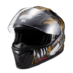 CAPACETE TEXX HAWK ALIEN FECHADO PRETO E DOURADO (TAM 60)