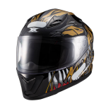 CAPACETE TEXX HAWK ALIEN FECHADO PRETO E DOURADO (TAM 60)