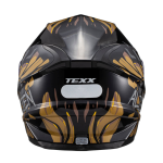 CAPACETE TEXX HAWK ALIEN FECHADO PRETO E DOURADO (TAM 60)