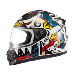 CAPACETE TEXX HAWK HUNGER FECHADO BRANCO E AMARELO (TAM 56)
