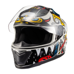 CAPACETE TEXX HAWK HUNGER FECHADO BRANCO E AMARELO (TAM 56)