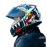 CAPACETE TEXX HAWK HUNGER FECHADO BRANCO E AMARELO (TAM 56)