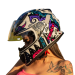 CAPACETE TEXX HAWK HUNGER FECHADO BRANCO E ROSA (TAM 56)
