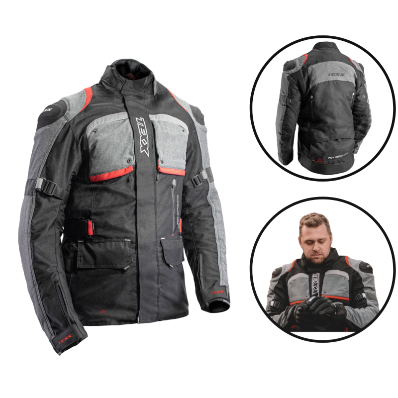 JAQUETA MOTOCICLISTA TEXX ARMOR MASCULINA AIRBAG VERMELHA TAM: M