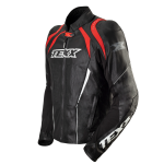 JAQUETA DE COURO TEXX SNIPER V2 MASCULINA PRETA E VERMELHA TAM 2G