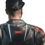 JAQUETA DE COURO TEXX SNIPER V2 MASCULINA PRETA E VERMELHA TAM 2G