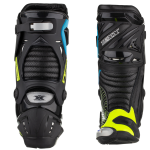 BOTA ESPORTIVA P/ MOTOCICLISTA TEXX PISTA PRETA, VERDE E AZUL TAM 38