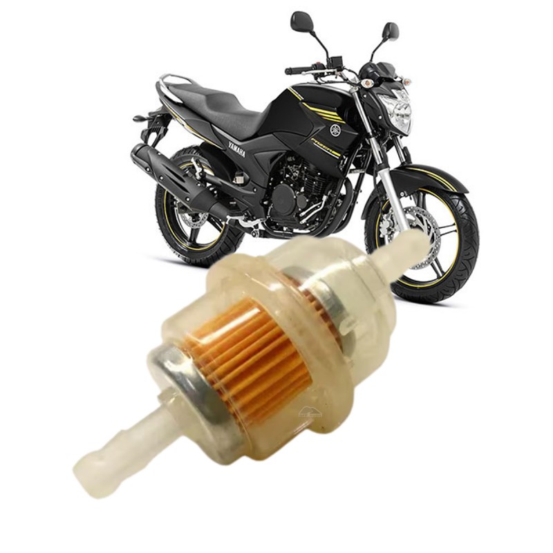 FILTRO DE COMBUSTIVEL  - VEDAMOTORS - PP TRANSPARENTE  (PCT 10 UN) - HONDA CG 125 (77-10), 150 (04-08), YAMAHA YBR 125 (02-11) 