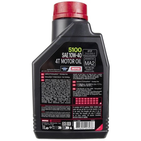 LUBRIFICANTE ÓLEO DE MOTOR - MOTUL - 5100 4T 10W40 - SEMI SINTÉTICO - 1 LITRO LUBRIFICANTE ÓLEO DE MOTOR - MOTUL - 5100 4T 10W40 - SEMI SINTÉTICO - 1 LITRO