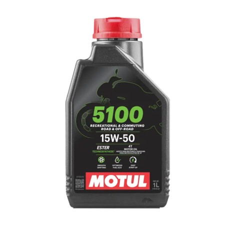 LUBRIFICANTE ÓLEO DE MOTOR - MOTUL - 5100 4T 15W50 - SEMI SINTÉTICO - 1 LITRO