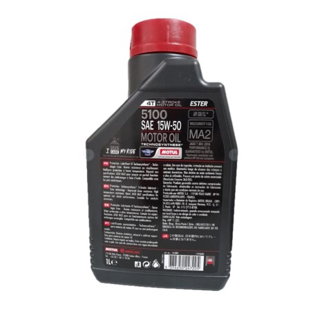 LUBRIFICANTE ÓLEO DE MOTOR - MOTUL - 5100 4T 15W50 - SEMI SINTÉTICO - 1 LITRO LUBRIFICANTE ÓLEO DE MOTOR - MOTUL - 5100 4T 15W50 - SEMI SINTÉTICO - 1 LITRO