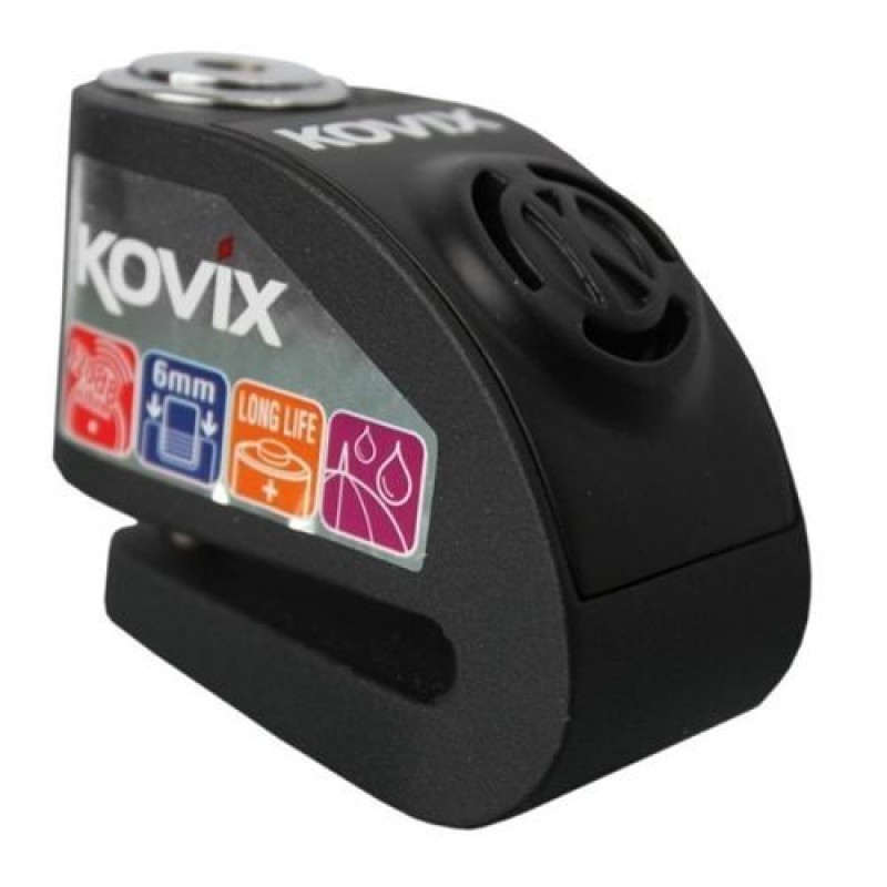 Trava Disco Moto Com Alarme Kovix KD6 Preto