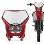 FAROL COM CARENAGEM OFF ROAD UNIVERSAL VERMELHO - SEM LAMPADA